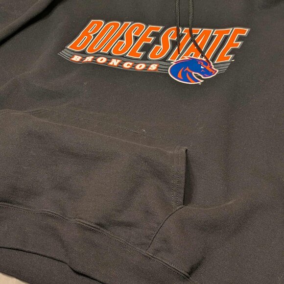 Boise State Broncos Black Hooded Mens XL Hand Warm Pocket Pullover Jacket - Picture 6 of 11